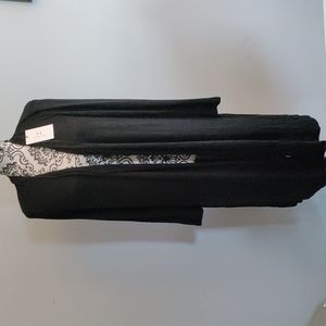 NWT Halston Black Open Front Long Sleeve Light Long Cardigan. Size S/P